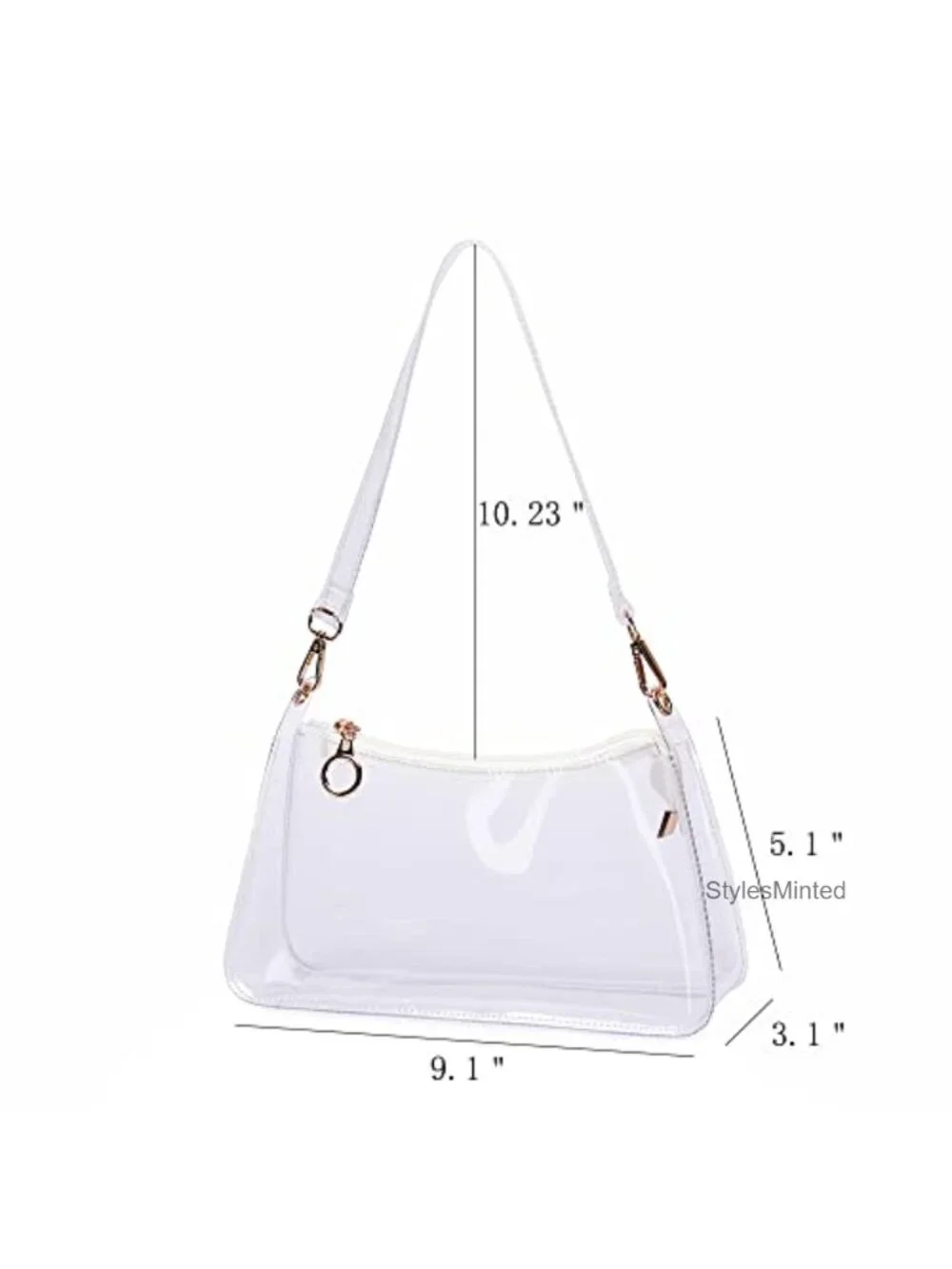 Clear Stadium Approved Purse for Women - Waterproof PVC Shoulder Bag with
